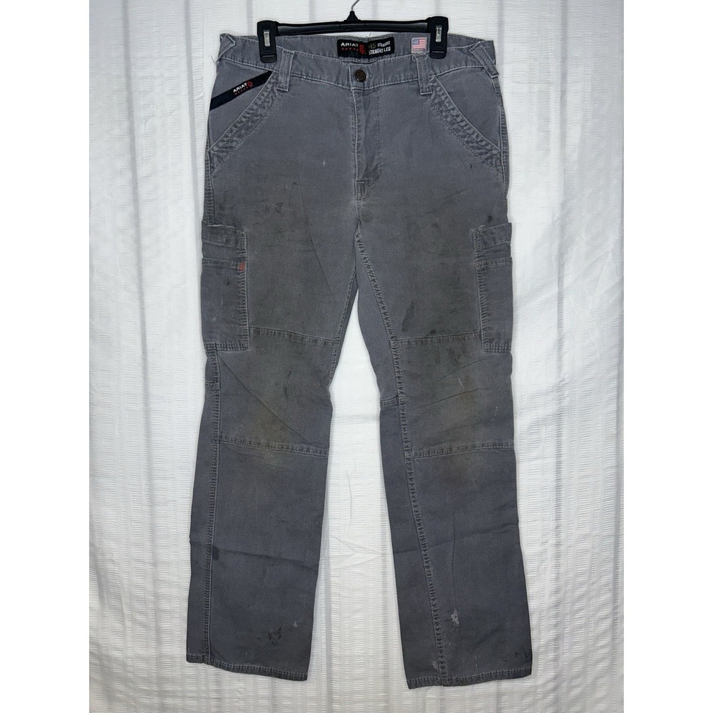 Ariat FR M5 Dura-Light Stretch Canvas Flame-resistant Gray Straight Pants 34X34